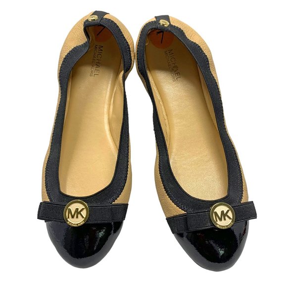 MICHAEL Michael Kors Dixie Leather Cap Toe Logo‎ Ballet Flats - Picture 2 of 8
